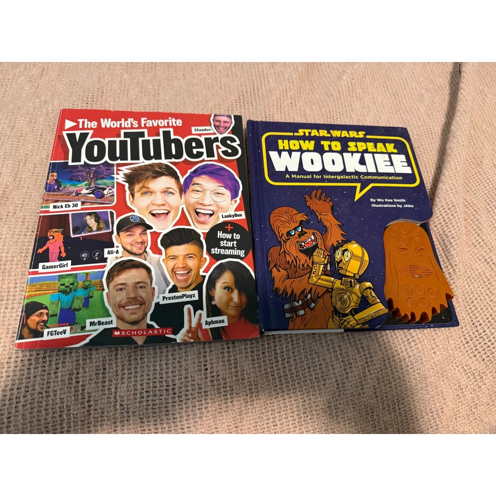 Star Wars How to Speak Wookiee Book & Scholastic World's Favorite YouTubers Lot
